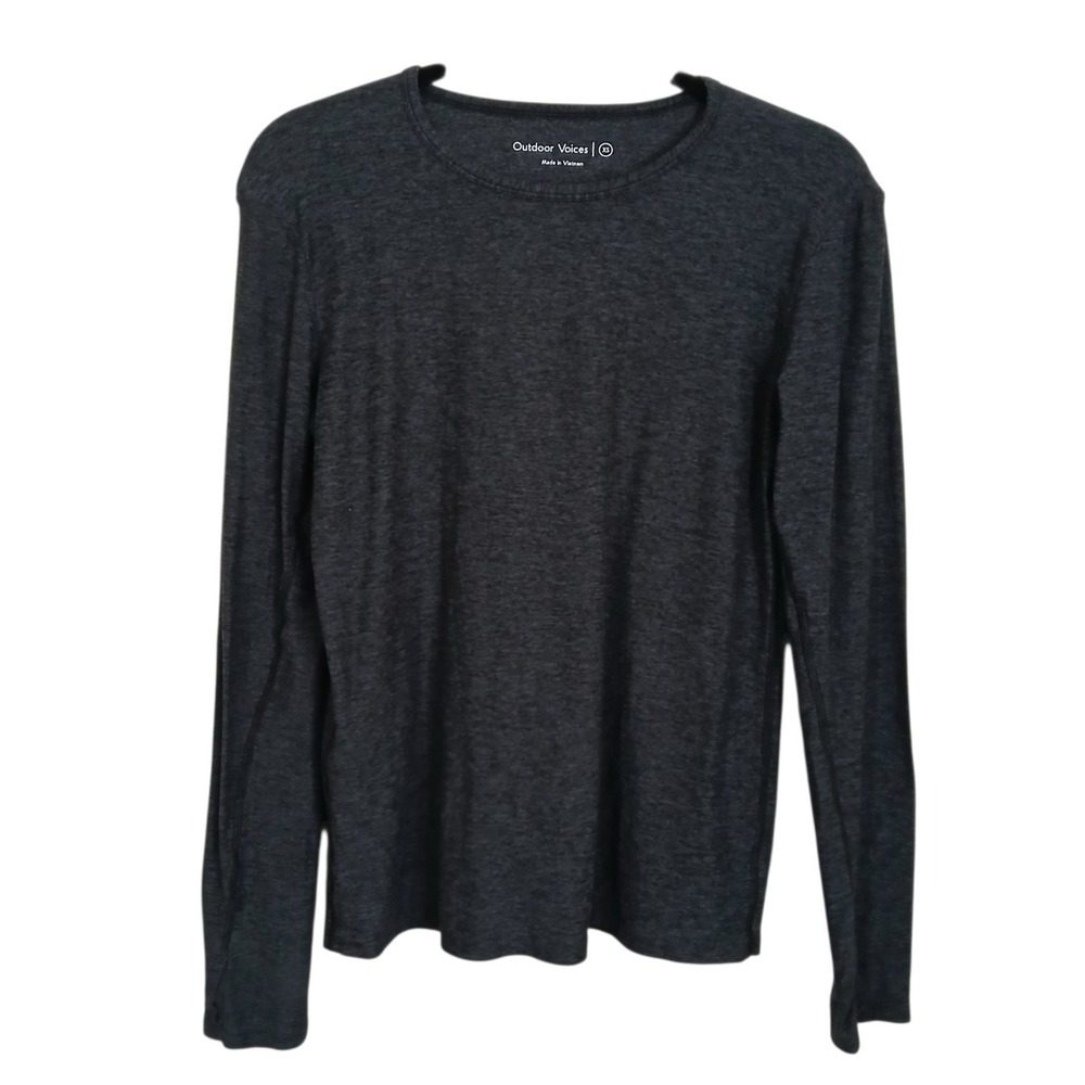 Outdoor Voices Women's CloudKnit Charcoal Grey Long Sleeve Top Size XS